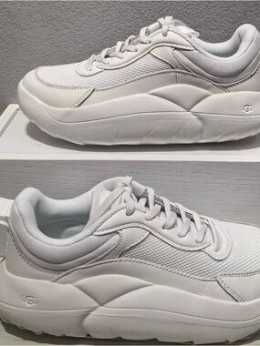 UGG White Women's Platform Mesh & Leather Sneaker New